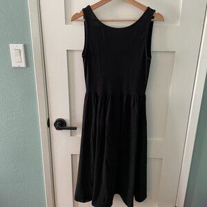 ASOS Black Casual Balletcore Cotton Dress with Low Back